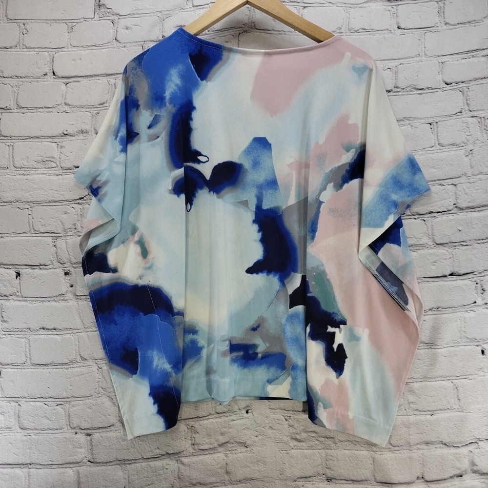 Alfani Blouse Womens Sz PM Top Colorful Dolman Paint Profusion Boxy New Tags - Picture 9 of 10